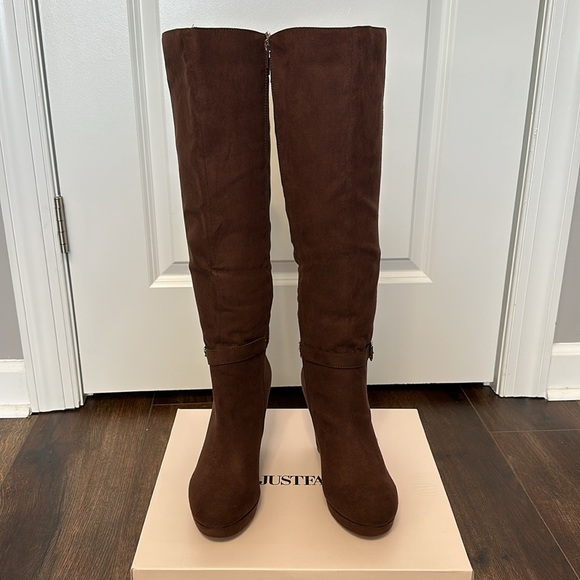 JustFab Brekka Covered Wedge Tall Boot Size 8. - Picture 5 of 9